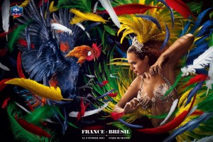 Francia Brasil, diseño para el partido de fútbol