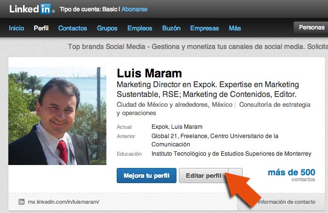 Perfil de Linkedin