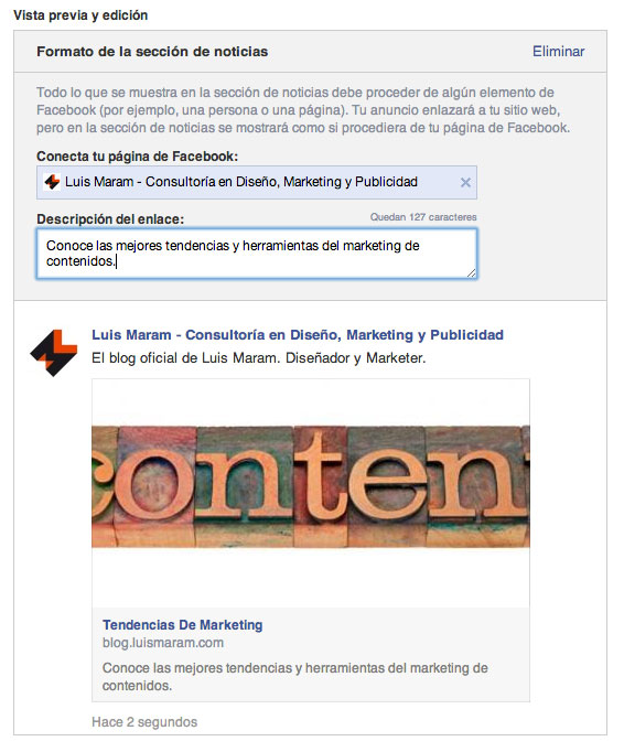 Historia patrocinada de Facebook