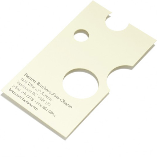 Tarjeta de presentación con queso