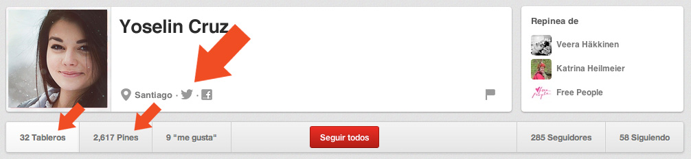 Perfil de Pinterest