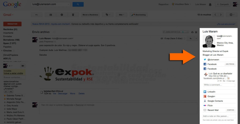 Cómo usar Rapportive