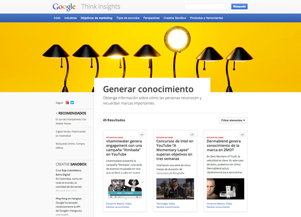 Think Insights, marketing de contenido de Google para marketing digital