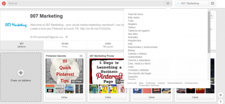 Categorias en Pinterest