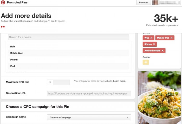 Detalles sobre pines promocionados
