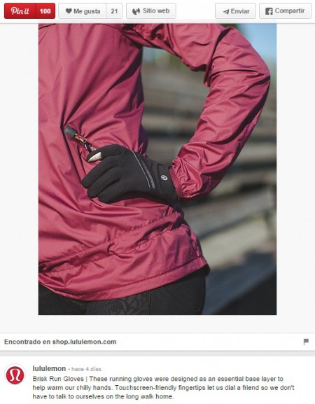 Lululemon pin ejemplo