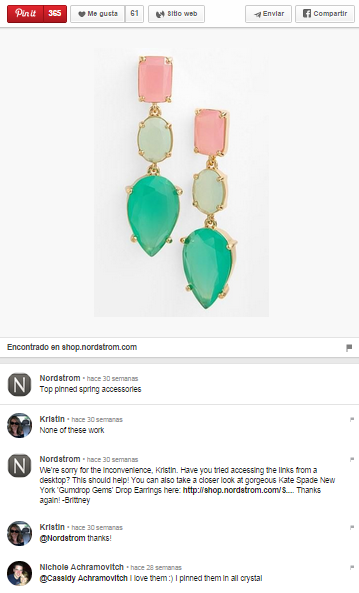 Nordstrom pin ejemplo