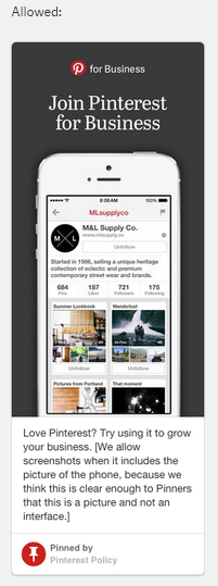 Permitido en pines relacionados