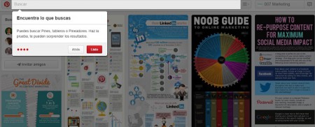 Seccion Busqueda en Pinterest