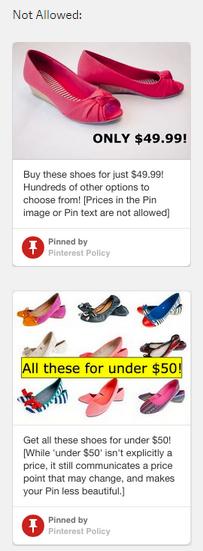 Precios en pines promocionados
