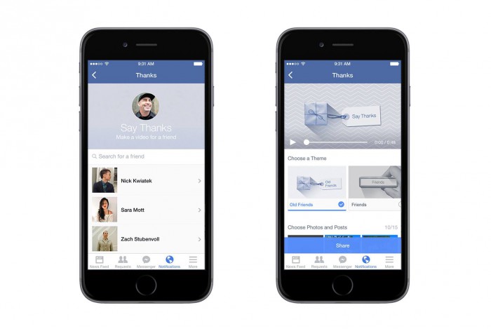 Da las gracias, con facebook