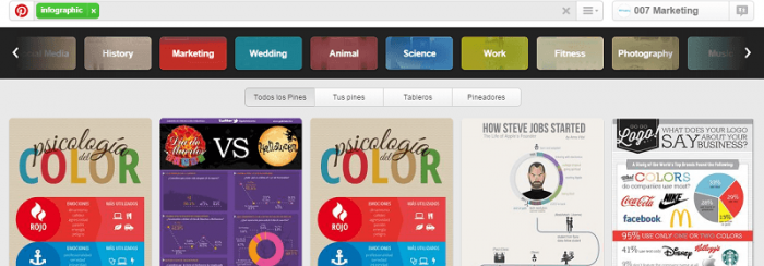Pinterest Busqueda Guiada