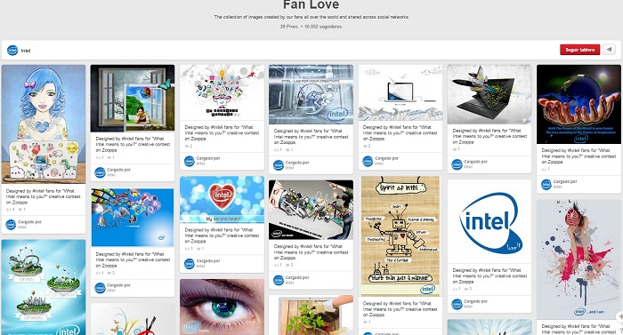 Tablero Fan Love Intel