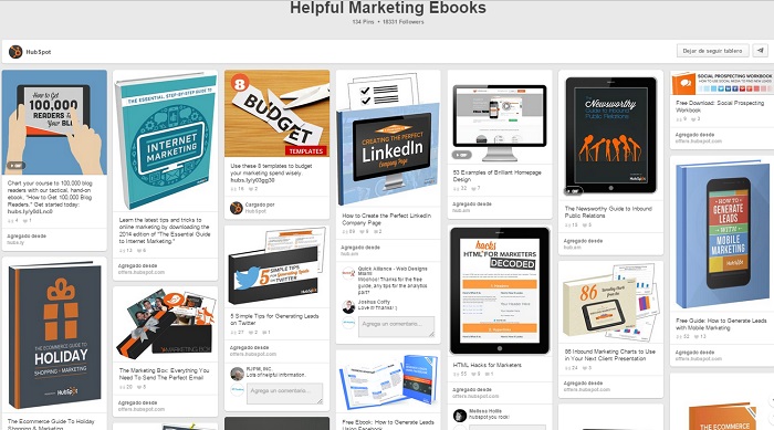 Tablero Helpful Marketing Ebooks HubSpot