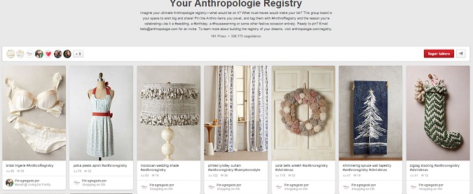 Anthropologie uso de hashtags