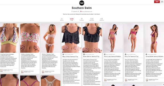 Southern Swim uso de hashtags