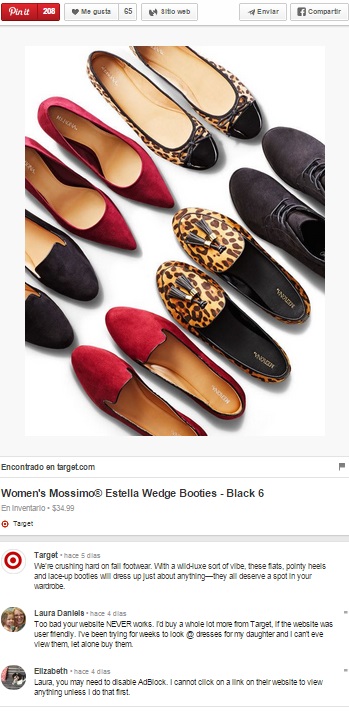 Ejemplo de comentario Target