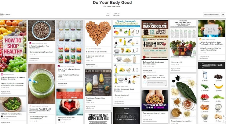 Tablero Do Your Body Good de Chobani