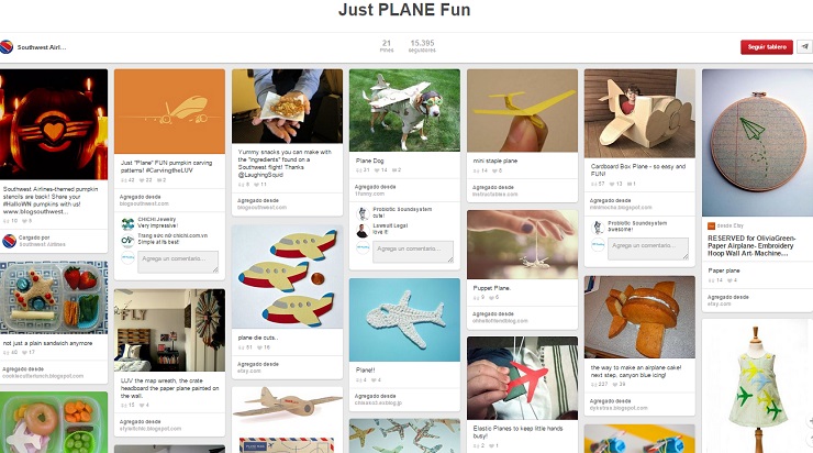 Tablero Just Plane Fun de SouthWest Airlines