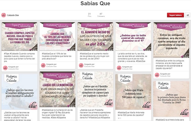 Tablero Sabias Que de Calzado Due