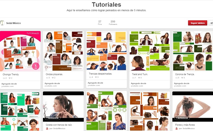 Tablero Tutoriales de Sedal Mexico