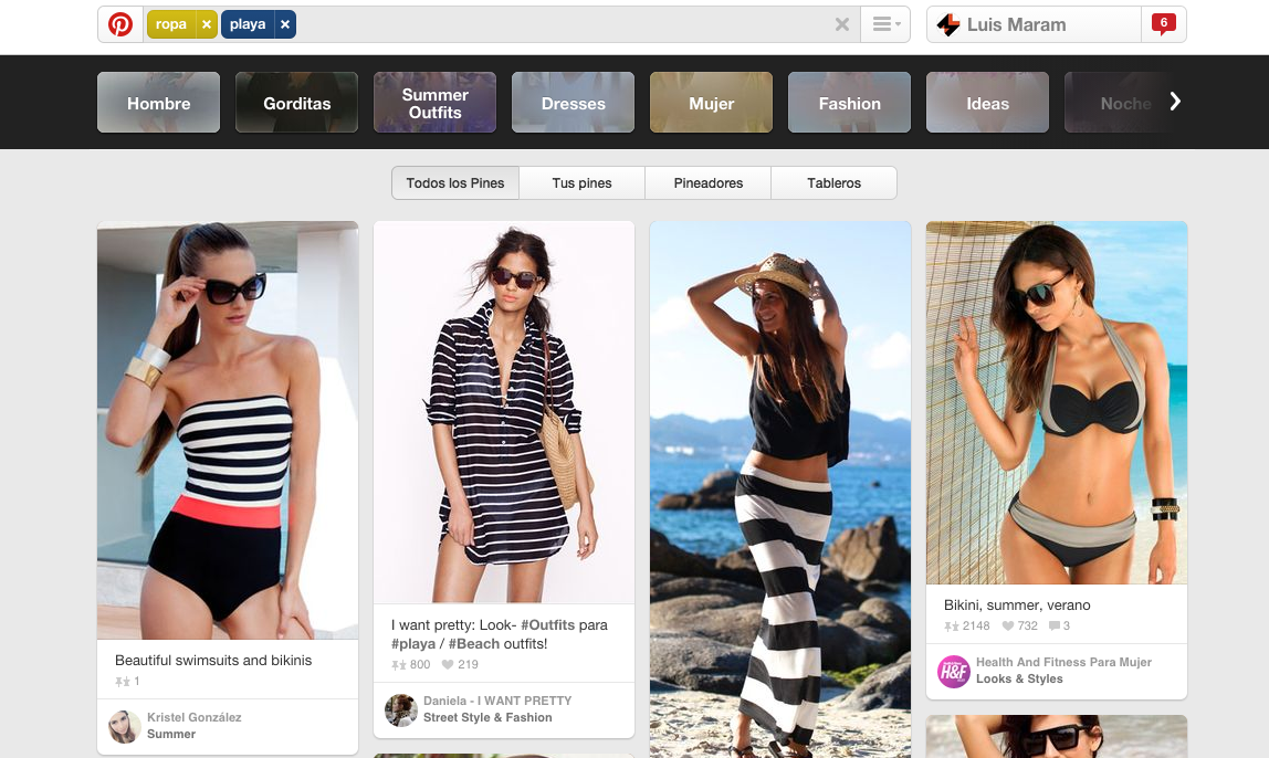 Busqueda guiada Pinterest