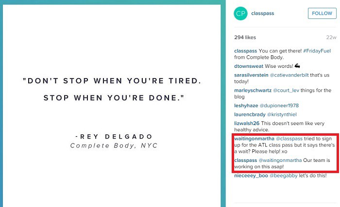 ClassPass-ejemplo-comentario