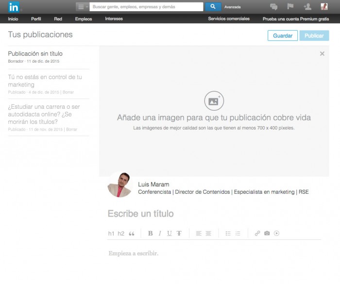 contenido con Linkedin