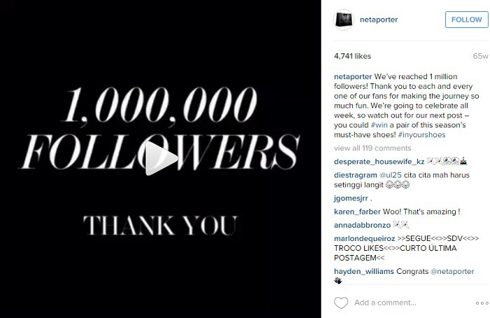 Ejemplo-dar-las-gracias-NetaPorter-en-Instagram