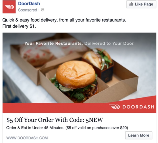 ejemplo-descuento-DoorDash-en-Facebook