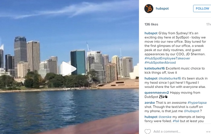 Ejemplo-anunciar-una-novedad-en-Instagram-de-HubSpot