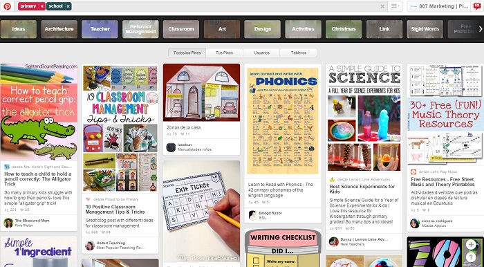 palabras clave en Pinterest