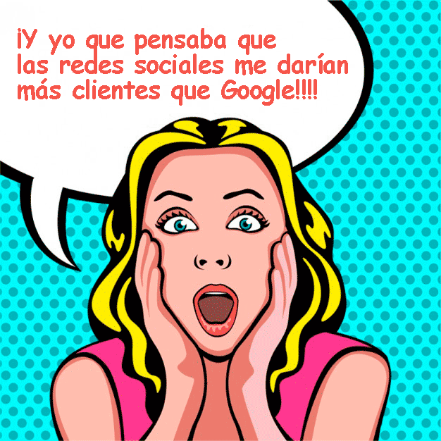 Mujer sorprendida porque las redes sociales no sirven para atraer clientes