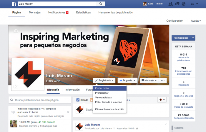 e-mail marketing desde FB
