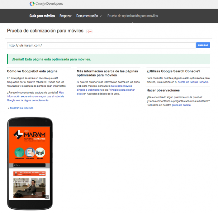 Optimiza para moviles