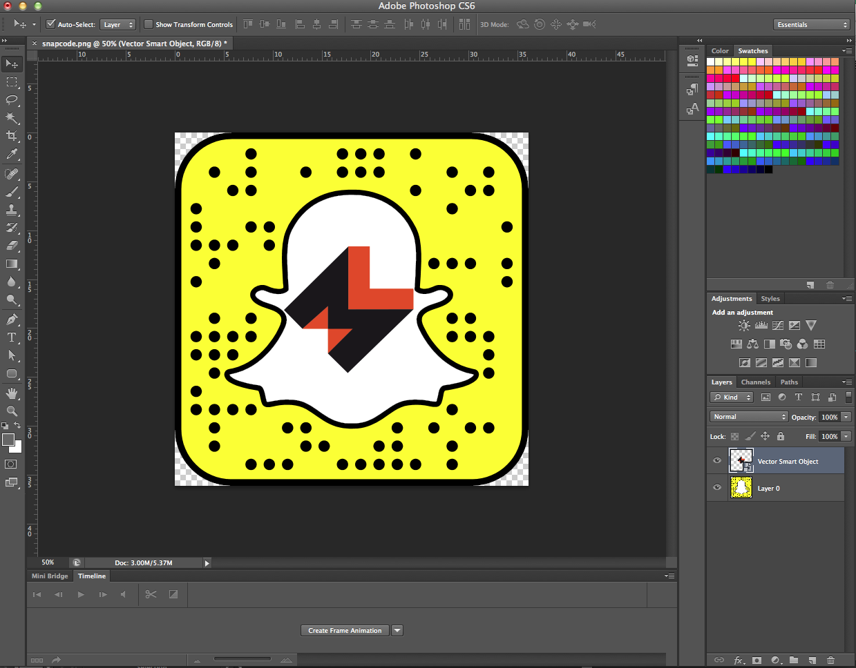 Editando mi Snapcode