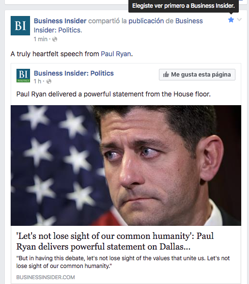 Ver primero en Facebook