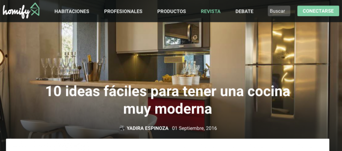 Ejemplo de contenidos - Homify