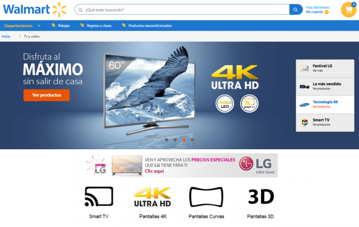 Pantallas TV Walmart