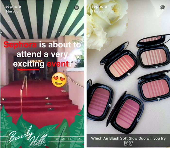 Sephora’s Snapchats