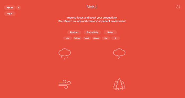 Noisli. Herramientas de productividad