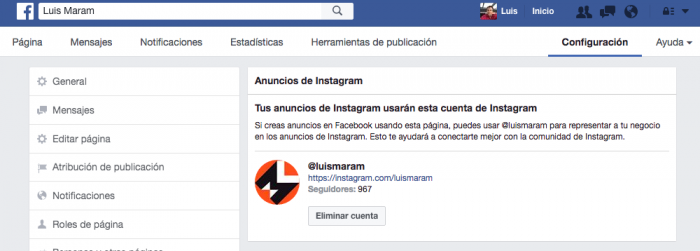 Como enlazar Instagram a facebook