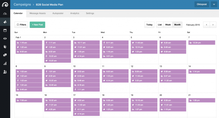 Oktopost Gestion de redes sociales