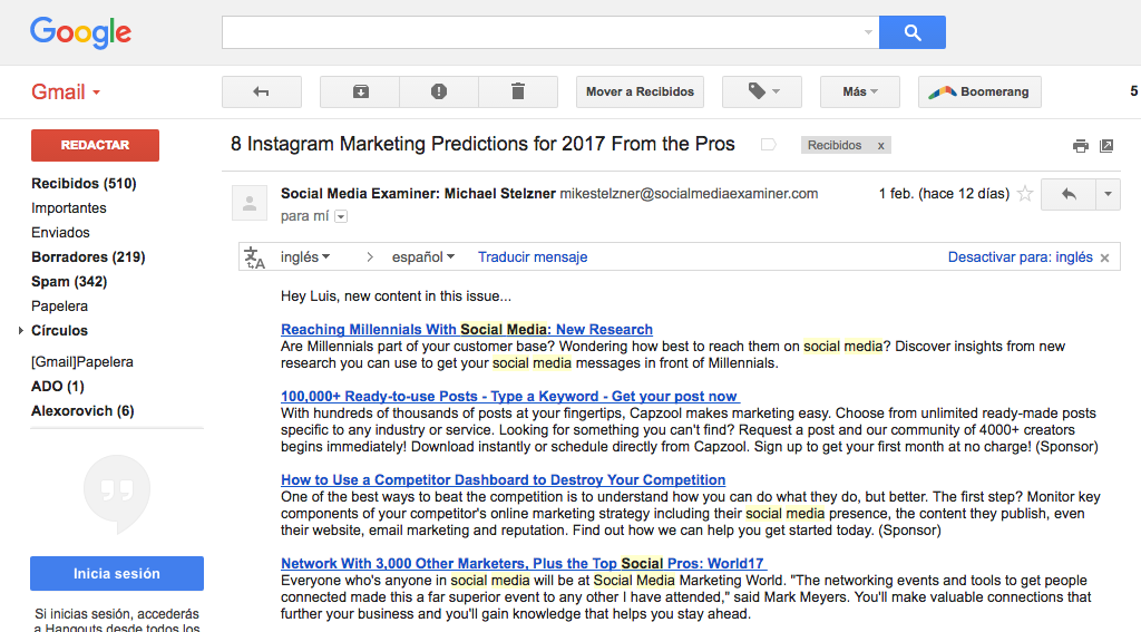 Que tan frecuentes deben ser mis correos