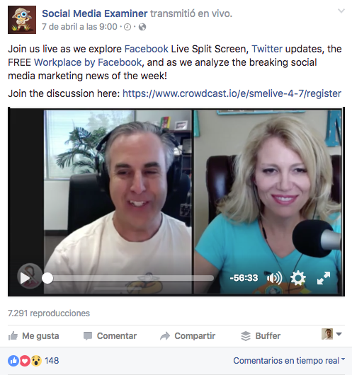 Mejorar mis videos en Facebook live