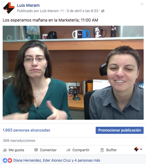 Promocionar mis videos en vivo