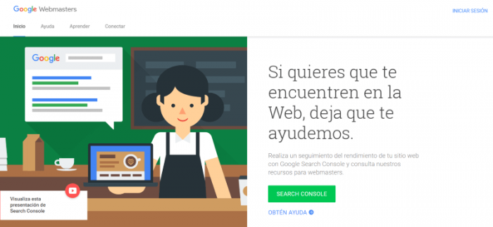 Guía de Webmaster Tool - inicio webmaster tool