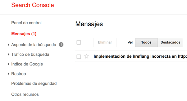 Guía de Webmaster Tool - mensajes search console