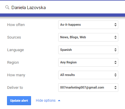 Google Alerts herramienta gratis para social listening