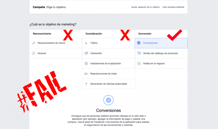 Viaje del comprador en Facebook